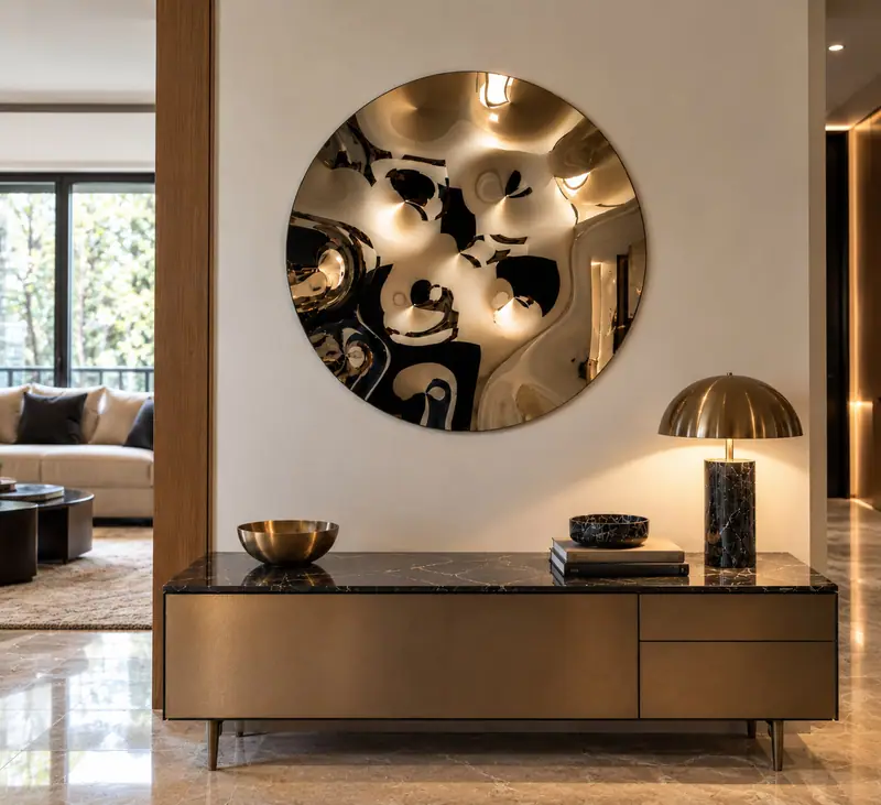 Chester – Pannello decorativo in vetro specchiato, Bronzo, ambientato