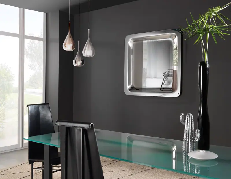 Elli – Square single-sheet mirror, Silver, interior