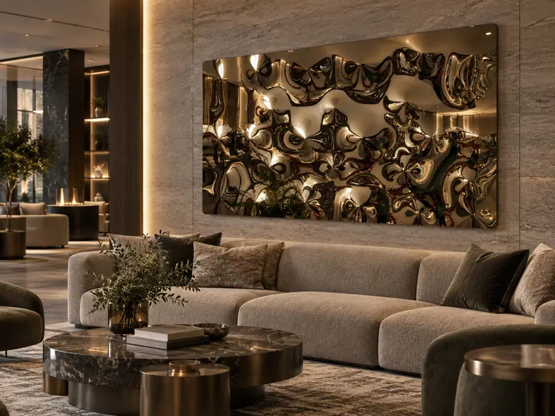 Il Riccio Panel – Rectangular mirrored-glass decorative panel