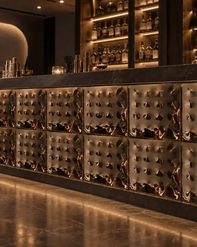 Il Riccio Tiles – Mirrored-glass decorative tiles, Bronze, interior