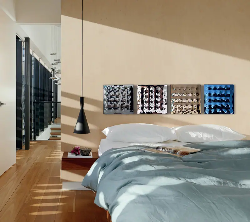 Il Riccio Tiles – Piastrelle decorative in vetro specchiato, Nero antracite, ambientato
