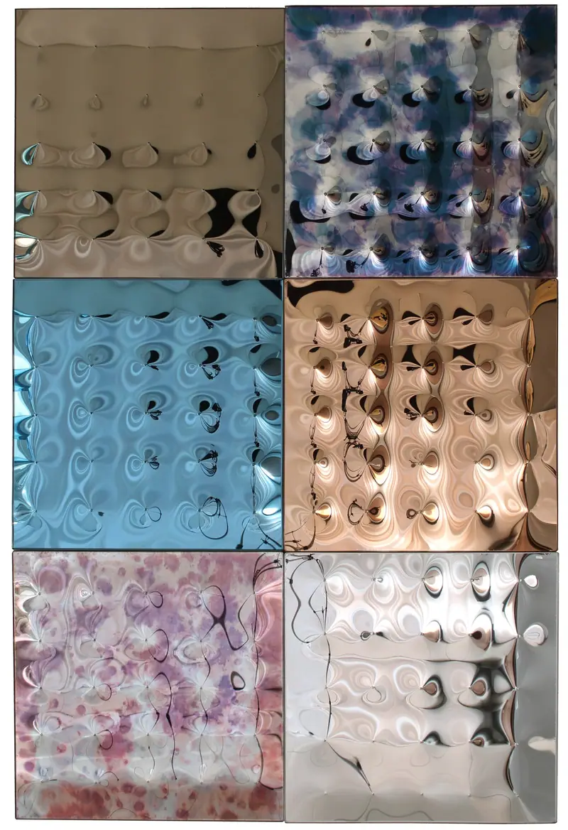 Il Riccio Tiles – Piastrelle decorative in vetro specchiato, Rame lucido, ambientato