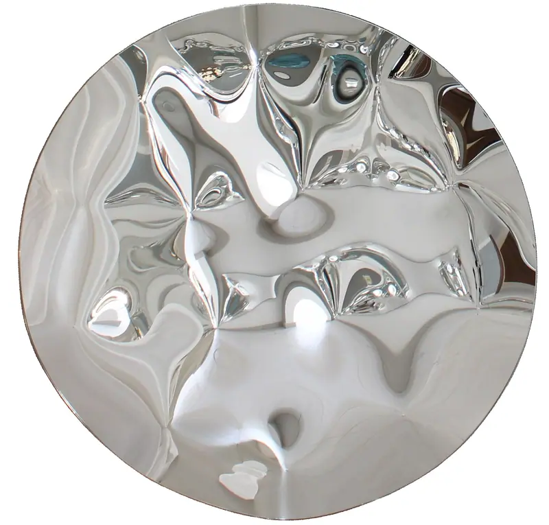 Il Riccio – Round mirrored-glass decorative panel, Silver