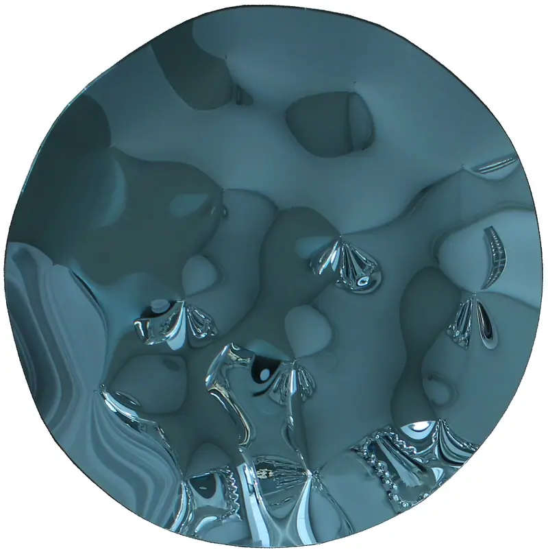 Il Riccio – Round mirrored-glass decorative panel, Blue
