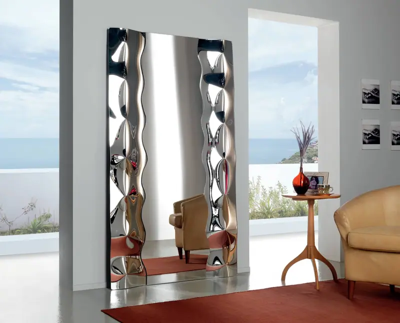 River – Full-length art mirror, Silver, interior