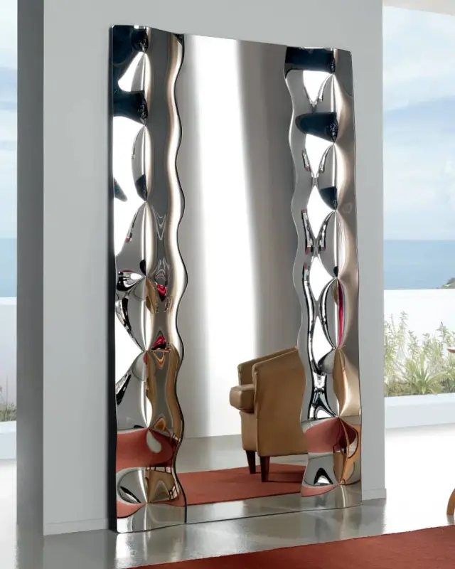 River – Full-length art mirror, Silver, interior