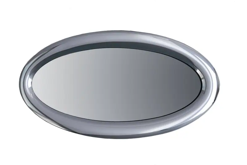 Snow White – Large oval curved-glass mirror, Silver