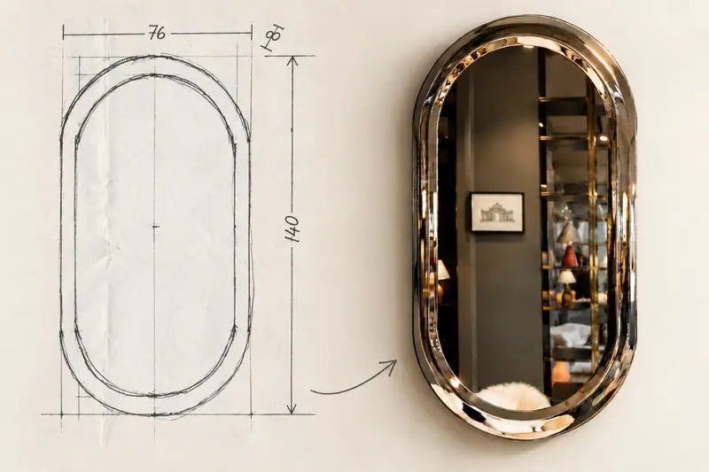 From sketch to finished mirror