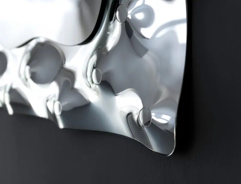 Venus – Specchio artistico con cornice scultorea, Nero antracite, dettaglio